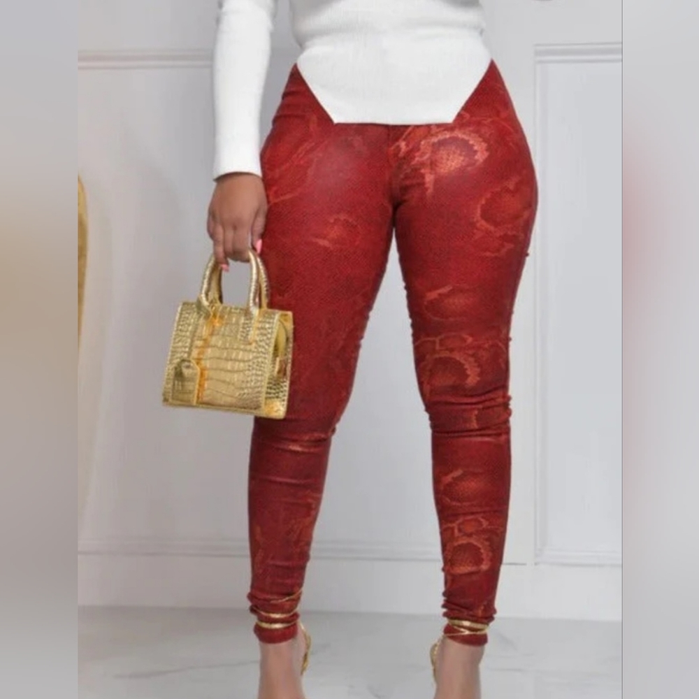 She Cobra Snake Print Pants